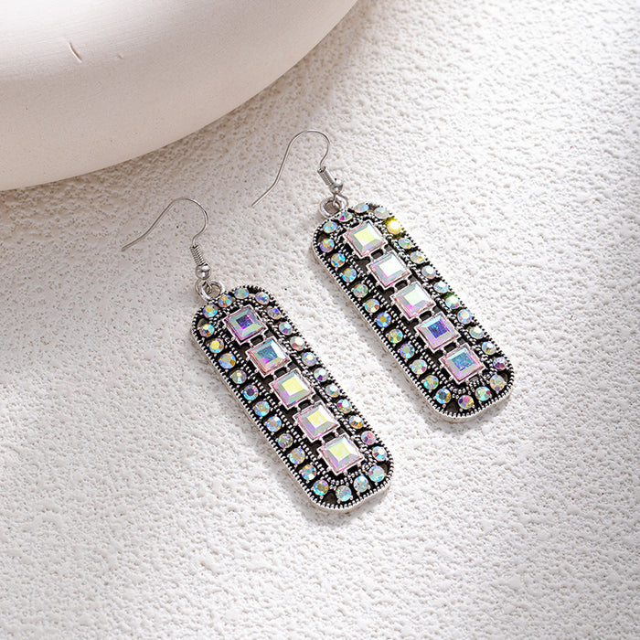 Wholesale Retro ethnic turquoise flower earrings