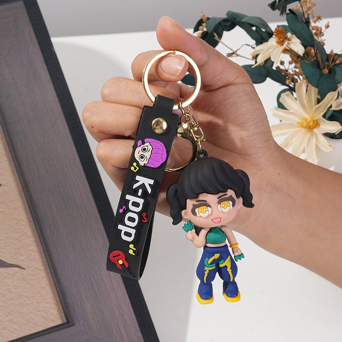 Wholesale Trendy K Pop Witch Girl Group Cartoon  PVC Keychain Backpack Pendant Bag Charm For Everyday Styling