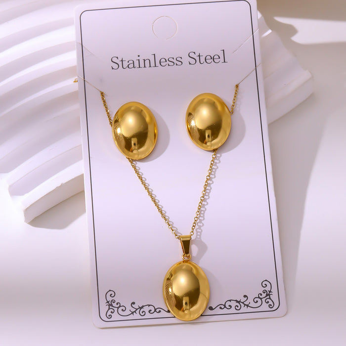 Wholesale RetroEarrings Necklace Stainless Steel Gold-Plated Jewelry