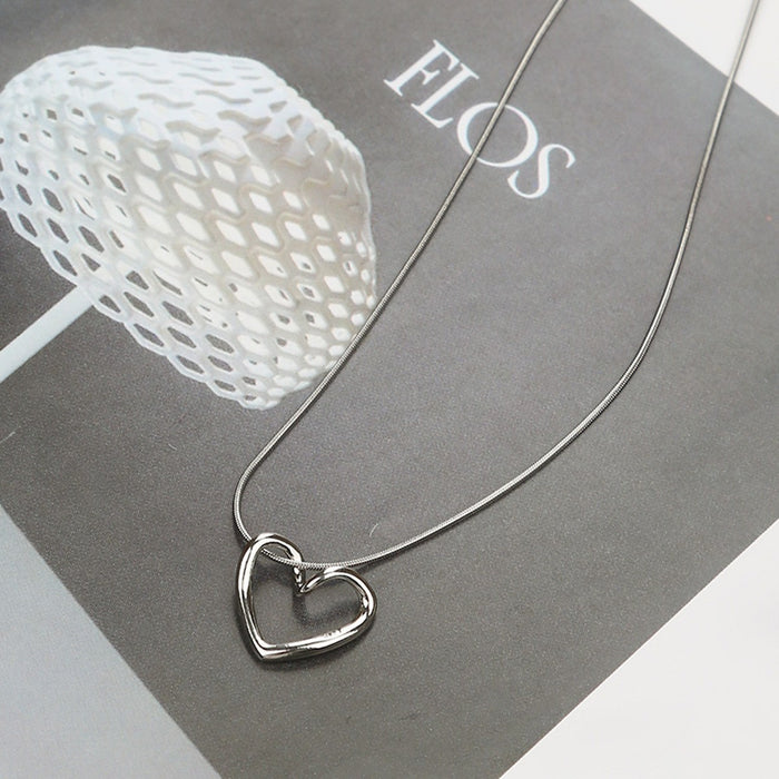 Wholesale Love necklace pendant, titanium steel lock chain, couple's niche design, alloy short piece