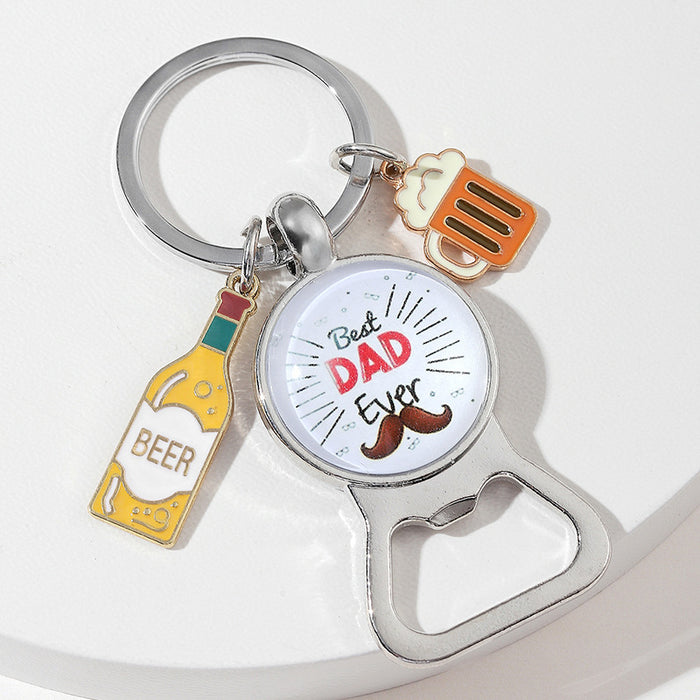 Wholesale Father's Day Beer Bottle Opener Alloy Keychain JDC-KC-HuiWen016