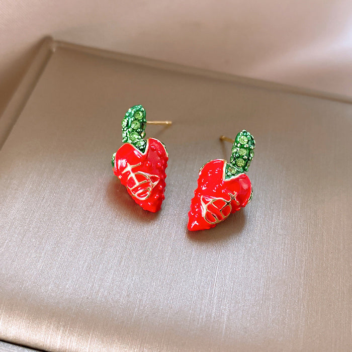 Wholesale Alloy Cherry Earrings Cute Design Fashion Jewelry Accessory