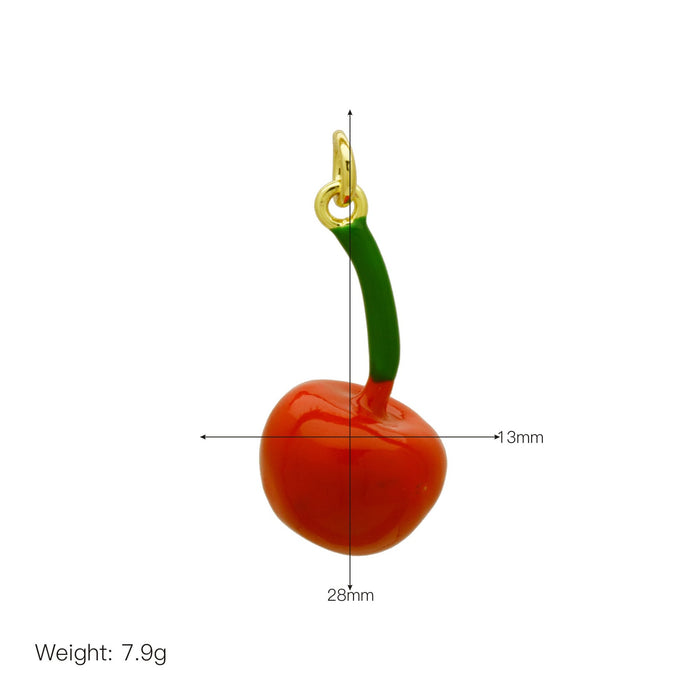 Wholesale Color Drop Oil Cherry Apple Rose Red Pepper Pendant Necklace Clavicle Chain