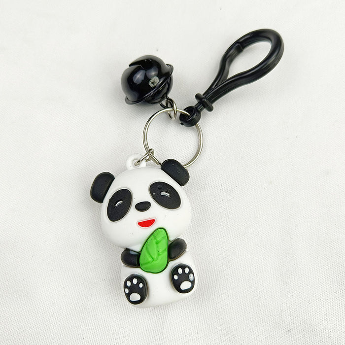 Wholesale  Cute cartoon panda keychain PVC  doll schoolbag pendant