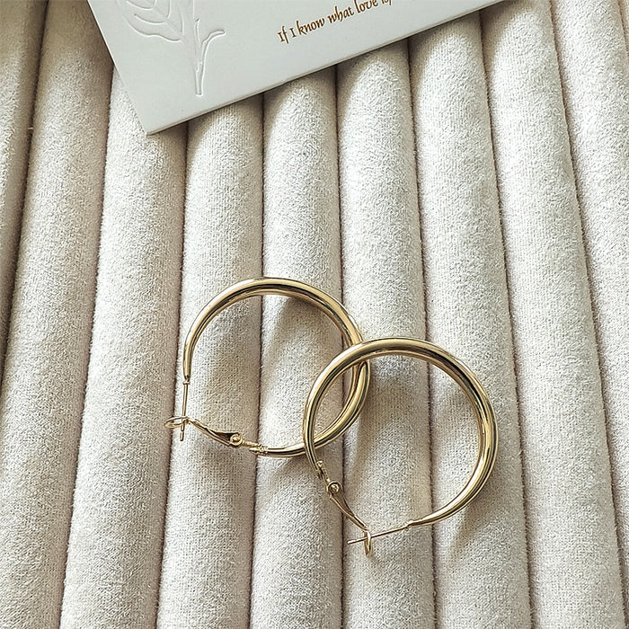 Wholesale Large Earrings 925 Silver Needle Circle Earrings