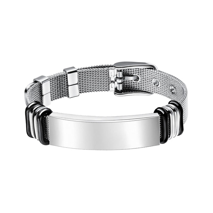 Wholesale Twist Woven Leather Stainless Steel Bracelet Fashion Accessory