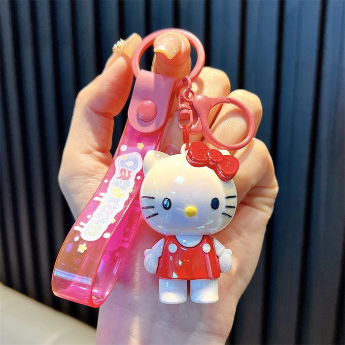 Wholesale Cartoon plating cat key chain soft plastic bag pendant