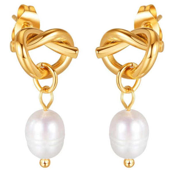 Wholesale  Pearl Earrings Stainless Steel 18K Electroplated Ear Ring Ear Buckle