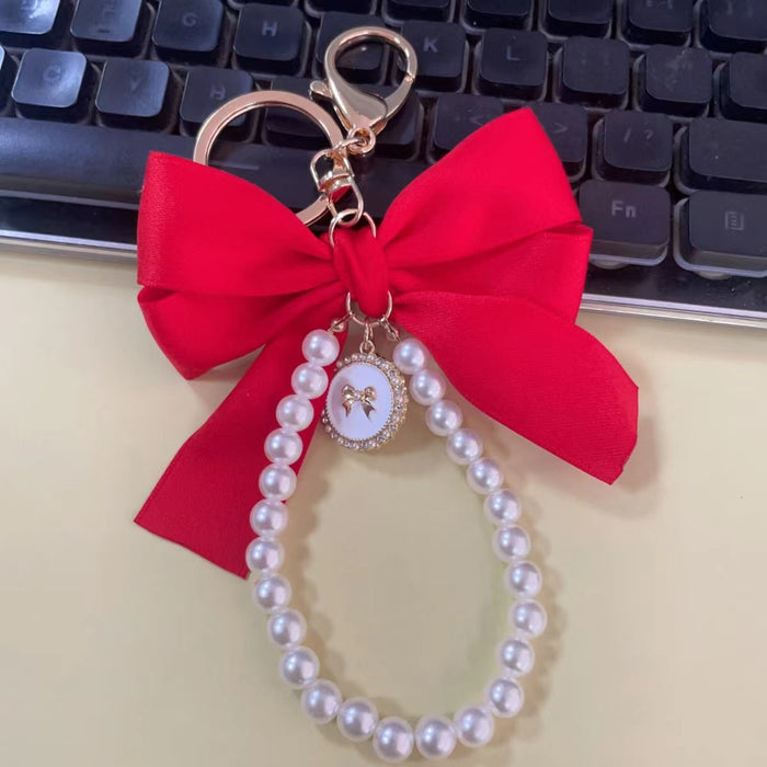 Wholesale Big Bow Tie Pearl Keychain JDC-KC-CH117