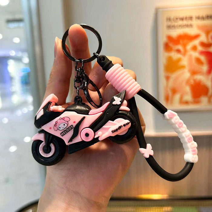 Wholesale Silicone Cartoon Motorcycle Keychain JDC-KC-QingYun001