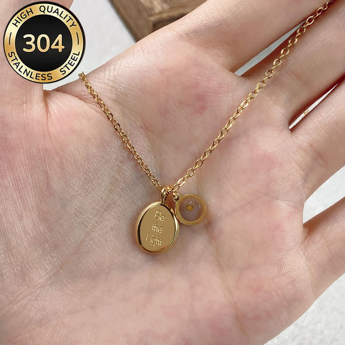 Wholesale Mustard Seed Faith Inspirational " Be the Light"  Pendant Stainless Steel Necklace