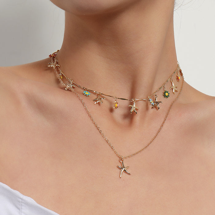 Wholesale Alloy Starfish Pendant Necklace