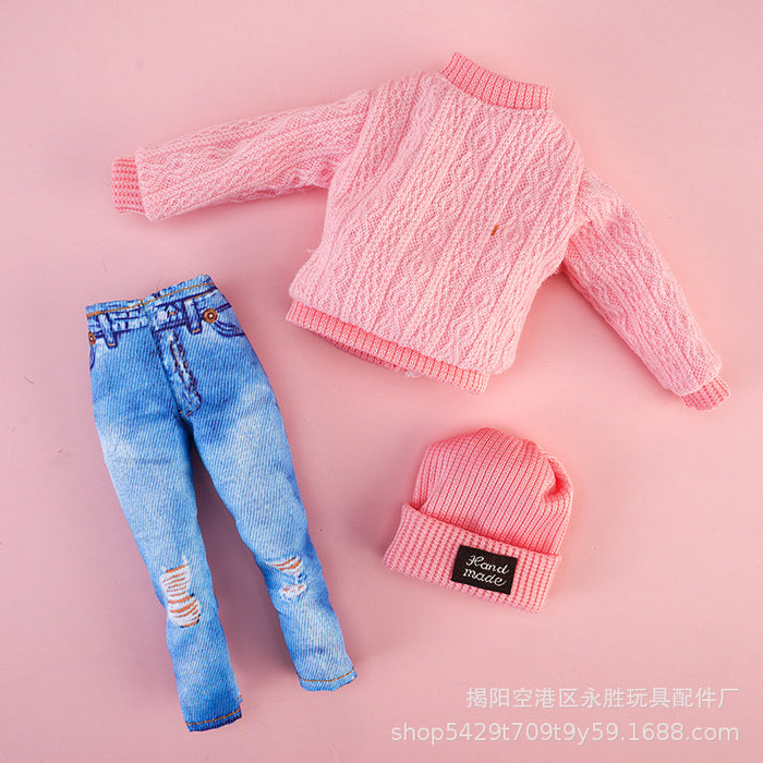 Wholesale Doll dress fashion wool sweater hat pants