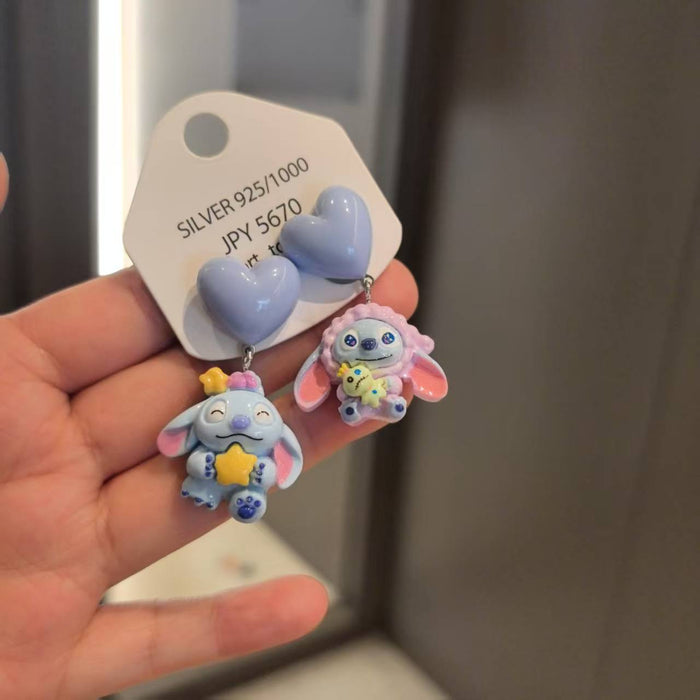 Wholesale Handmade fashionable funny cute silver needle earrings