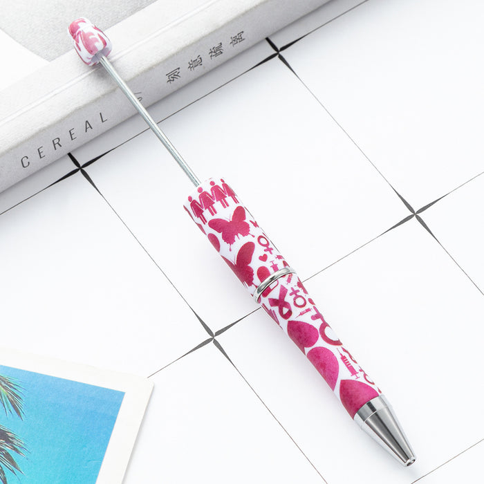 Wholesale DIY Beadable Pens Cow Print Leopard Print Christmas Plastic Pen DIY for Beaded JDC-PN-HuaH006