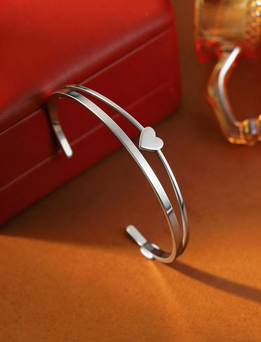 Wholes alecross bracelet  elegant butterfly accessory  stainless steel   heart-shaped bangle
