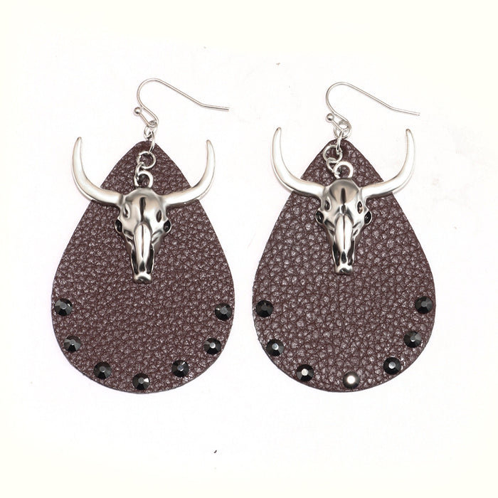 Wholesale Earrings Diamond-encrusted Vintage Ethnic Style Pendant Earrings NiuTau