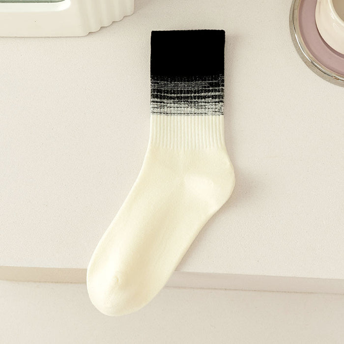 Wholesale Socks gradient color, mid tube lightweight sports socks, running socks, cotton