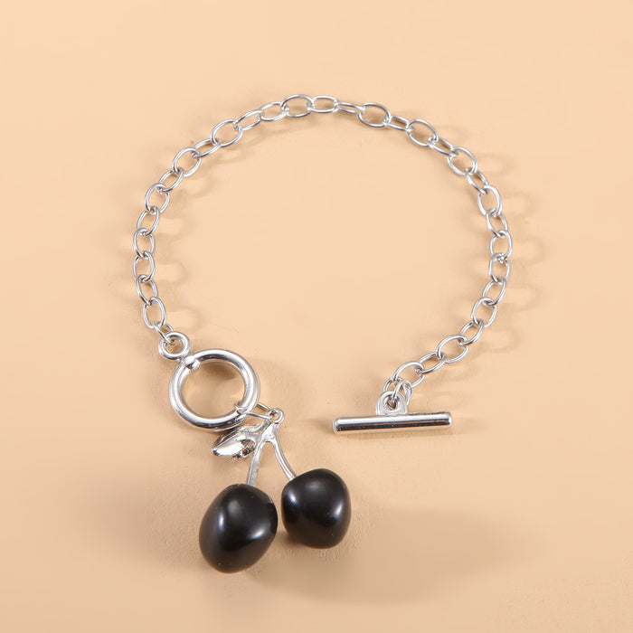 Wholesale Black cherry necklace collarbone chain versatile vintage necklace accessory
