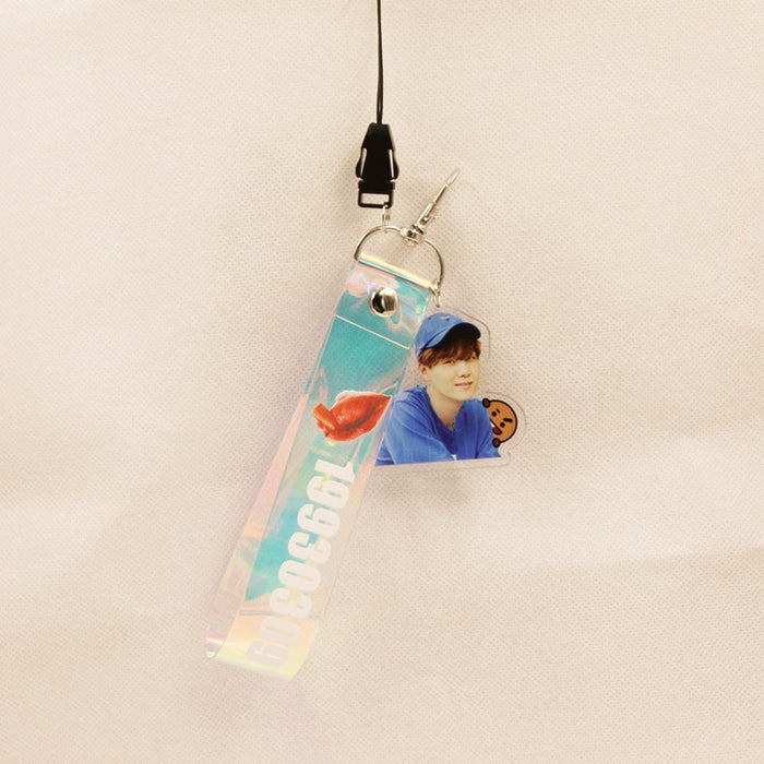 Wholesale Transparent Laser Lanyard Acrylic Keychain JDC-KC-HanTian017