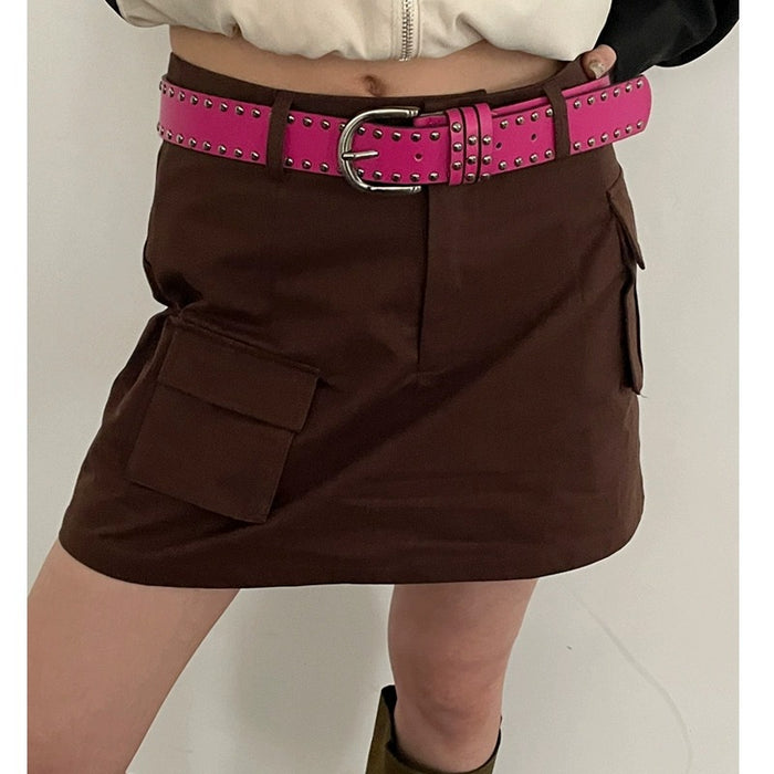 Wholesale Women S Punk Rivet PU Leather Belt Black Western Style Waist Belt With Pin Buckle Chic Jean Accessory For Resale