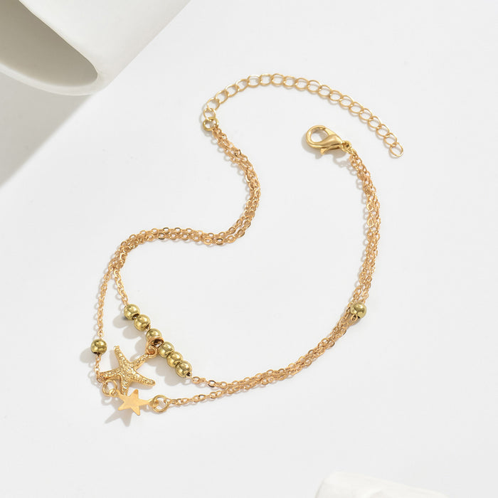 Wholesale Beach Ocean Star Alloy Anklet Women' s Boutique Jewelry Accessory