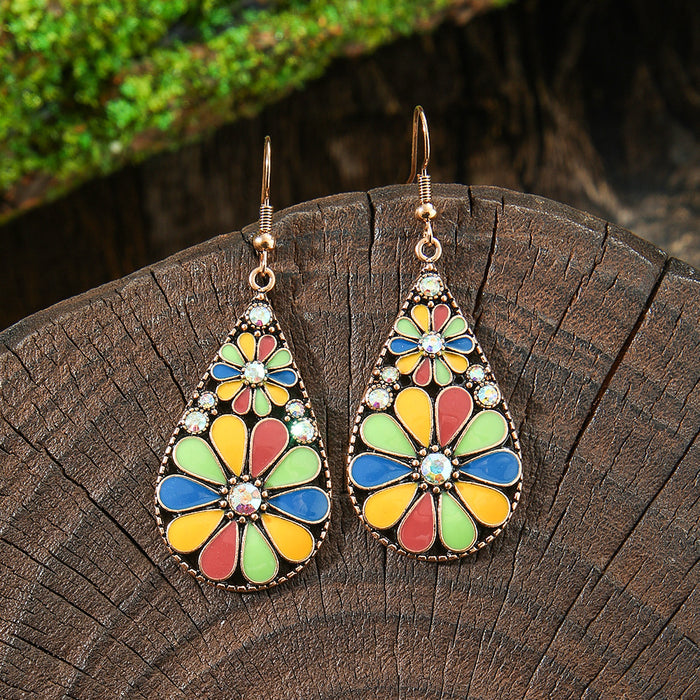 Wholesale Zinc Alloy Bohemian Drop Earrings with Rhinestone for Party Wear Boutique Resale MOQ≥2