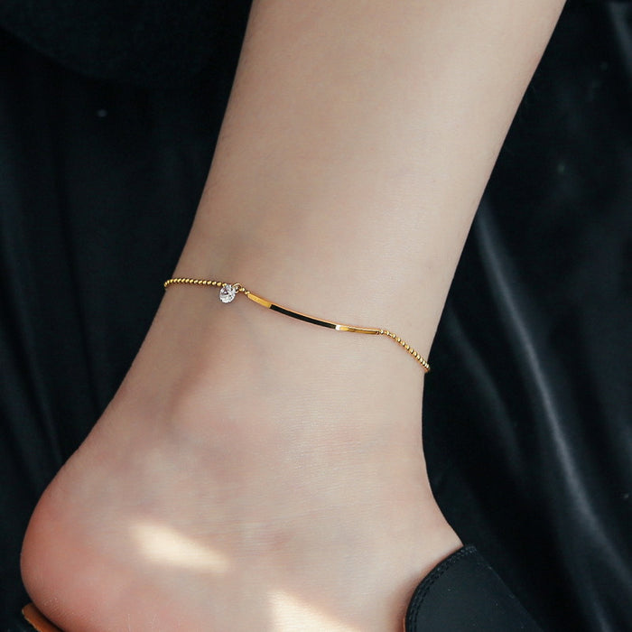 Wholesale 18K Gold Smiling Zirconia Anklet