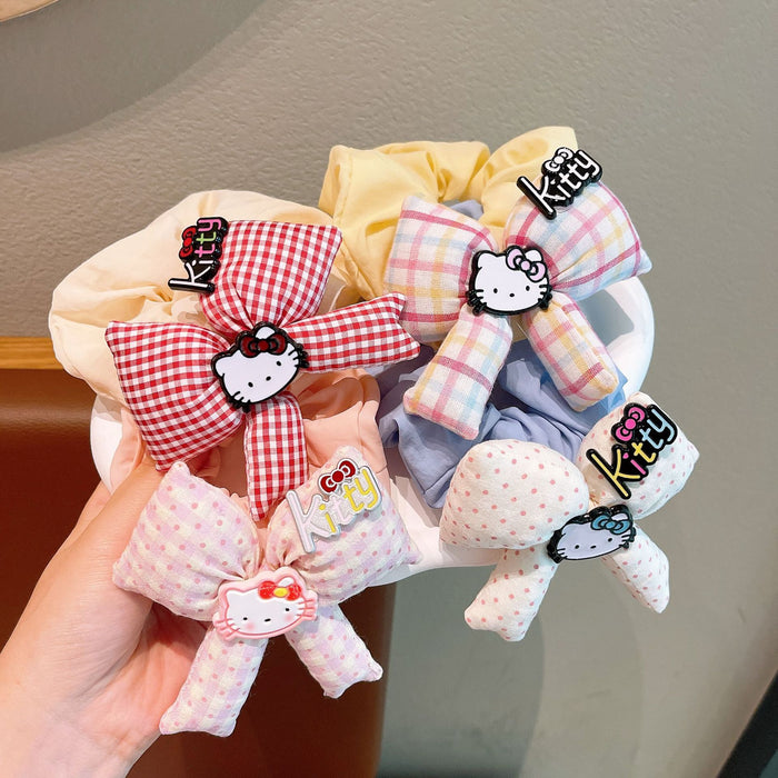 Wholesale Children' s Cotton-filled bow ponytail Hair Scrunchies