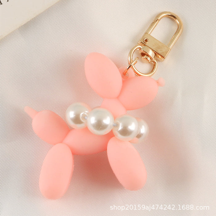 Wholesale Silicone Pearl Balloon Dog Keychain JDC-KC-YiHan008