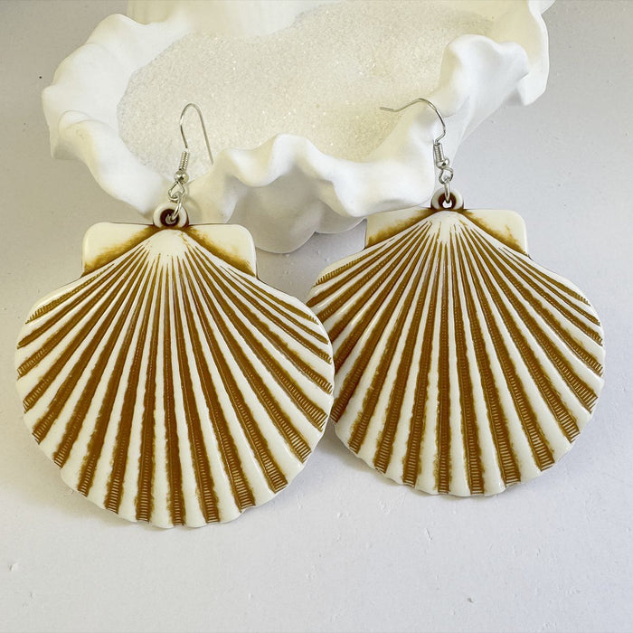 Wholesale Vintage Ocean Shell Acrylic Earrings Boho Style Fashion Accessory for Resale MOQ≥2
