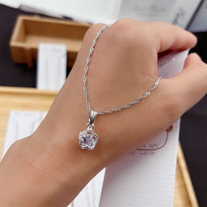 Wholesale Zircon pendant necklace collarbone chain