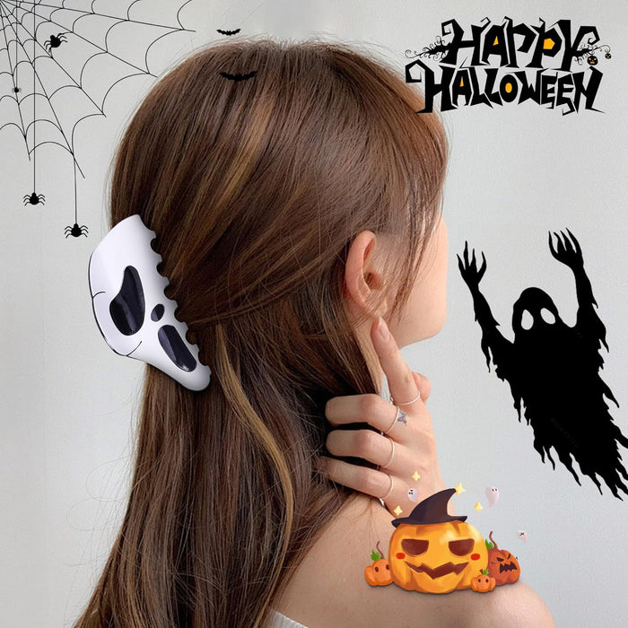 Wholesale Screaming ghost face clip dark ghost hairpin creative ponytail clip  series back of the head hairpin