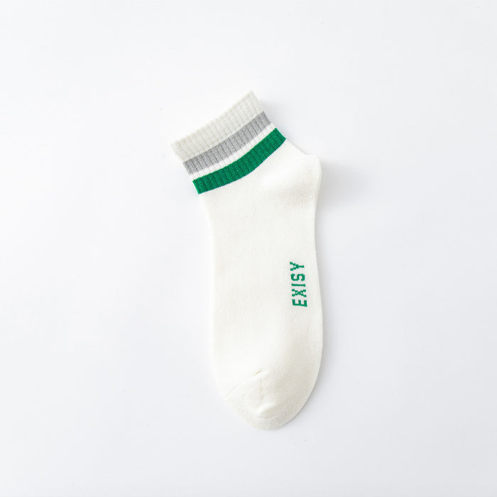 Wholesale Short tube men's socks, fashionable striped socks, casual and comfortable cotton socks, breathable and personalized