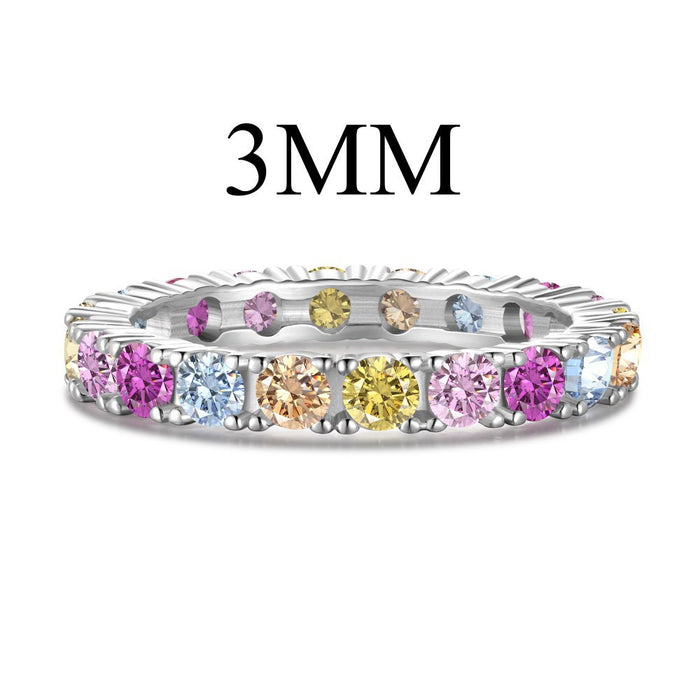 Wholesale Square Colored Zircon Silver Ring JDC-RS-DiY001