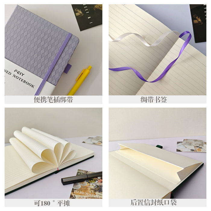 Wholesale Diamond Pattern Faux Leather A5 Notebook Creative Trendy 128 Sheets