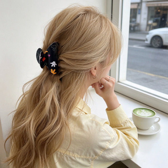 Wholesale Cartoon Print PVC Hair Claw Clip  Bone Design for Women Everyday Hair Accessory