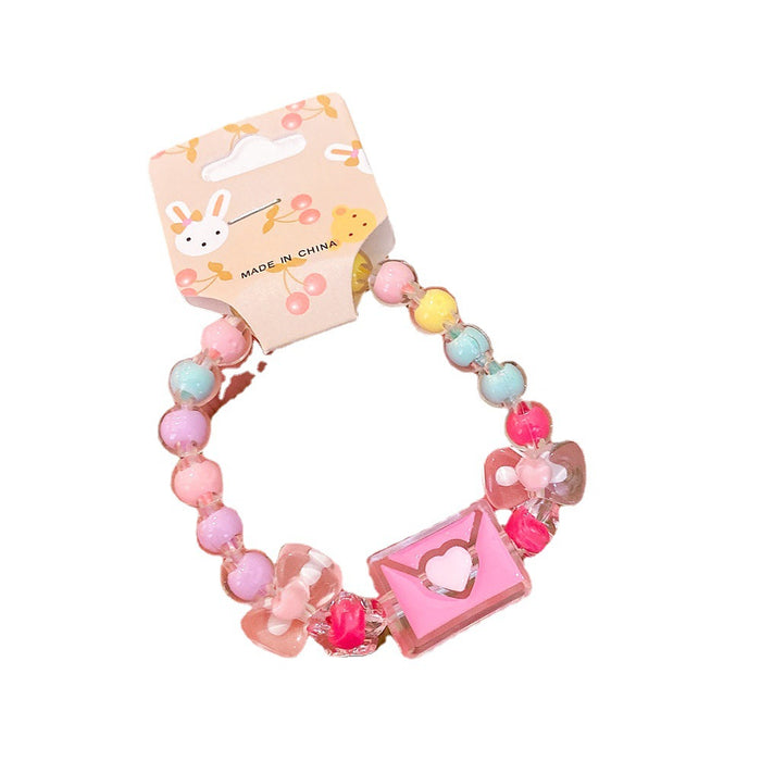 Wholesale Cartoon Children's Bracelets Princess Jelly Color Beaded Cute Baby Girls Bracelets Student Jewelry Bracelet Accessories