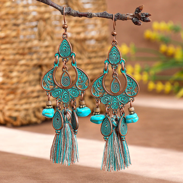 Wholesale Geometric Alloy Tassel Earrings for Women Party Wear Fashion Accessory MOQ≥2