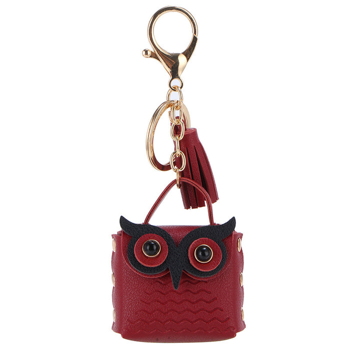 Wholesale Owl Keychain Mini Bag Cartoon Multicolor Coin Purse Rivet Owl Small Bag Gift Pendant