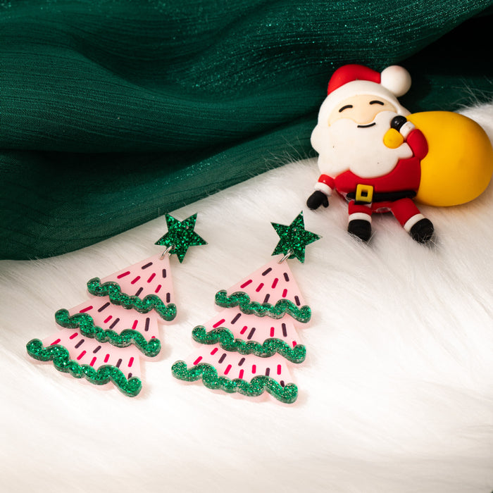 Wholesale Christmas Sweet and creative snowflake earrings