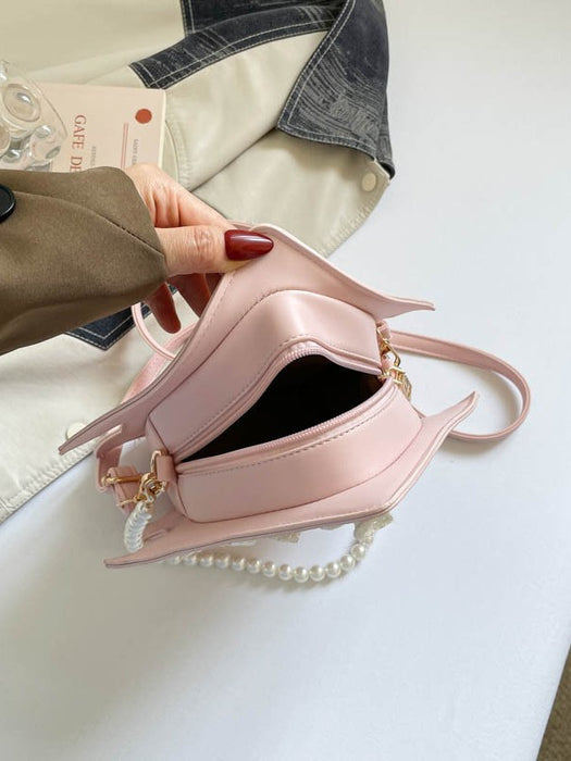 Wholesale Trendy Lolita HouseShaped Bag Pink PU Pearl Chain Crossbody bag Fashion Accessory for Gift