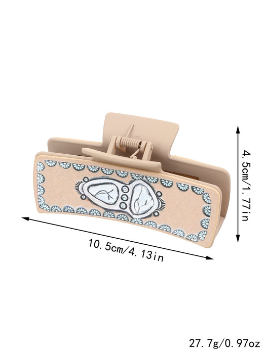 Wholesale Western Cowboy Style Cactus English Letters Leather Women' s Hair Clip Grab Shark Clip