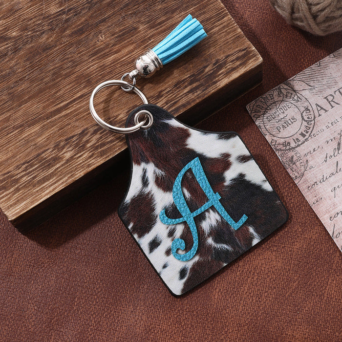 Wholesale Leather Western Style Cow Pattern Animal Keychain JDC-KC-YiTian004