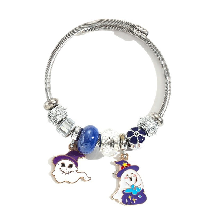 Wholesale  Witch Bat Pendant Stainless Steel Bracelet MOQ≥2