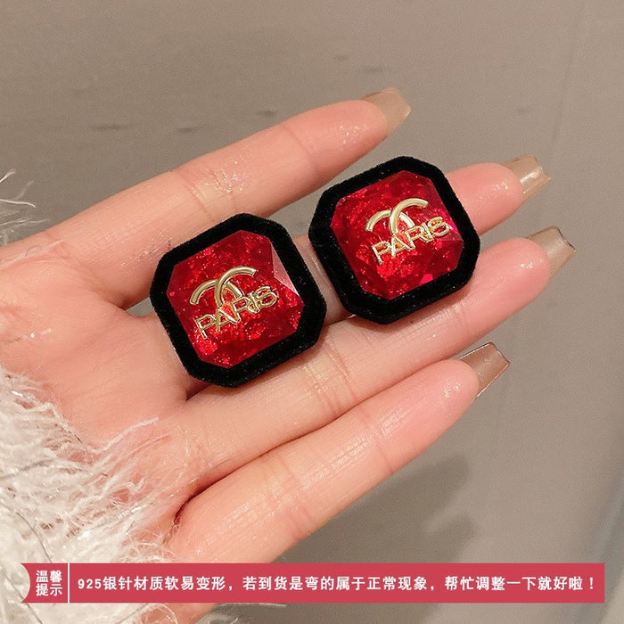 Wholesale   earrings red  tassel earrings S925 earrings