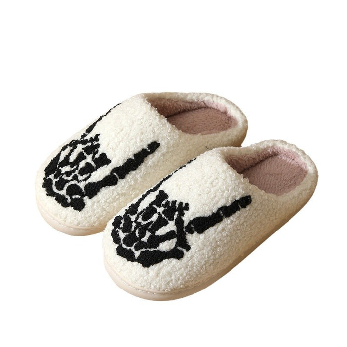 Wholesale Skull Finger Cotton Slippers Home Winter Home Warm Indoor Non-Slip  Slippers for Men and Women