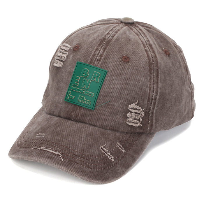 Wholesale Trendy Vintage Washed Cotton Baseball Cap Distressed Geometric Pattern Sun Hat for Resale