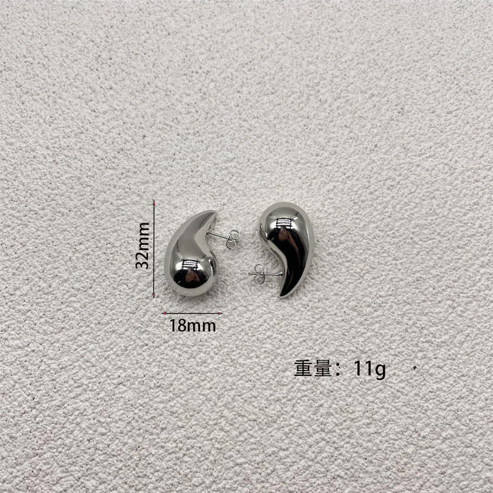 Wholesale Fashionable and high-end gold water droplet hollow earrings sell well, niche design earrings, temperament earrings