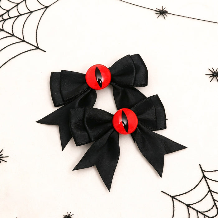 Wholesale Polyester  Devil Eye Bow Hair Clip Party Hair Accessory For Women Boutique Resale